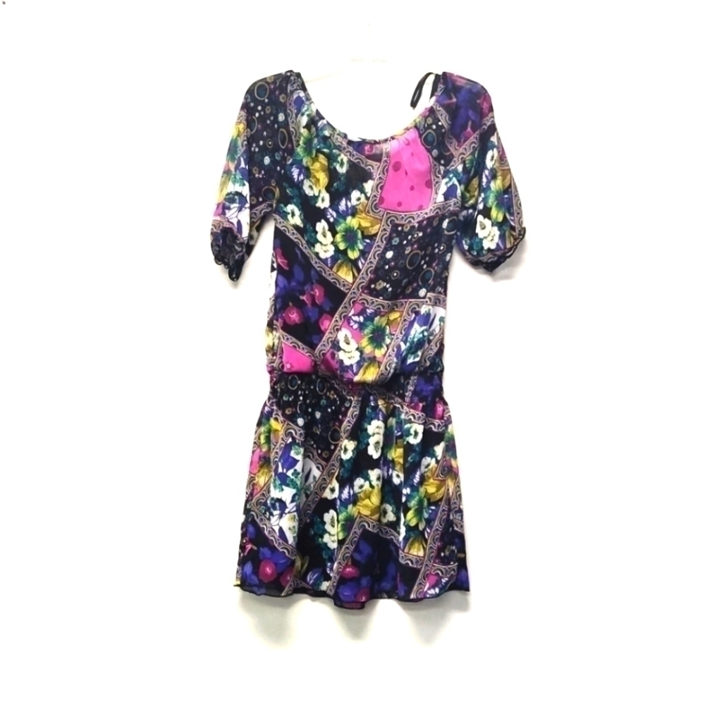A. Byer Girls dress Size: S sheer multi color long waist.-